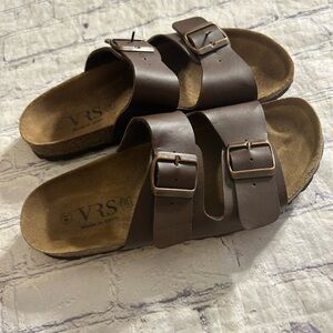 VRS TWO-STRAP SANDALS MADE IN SPAIN CHOCOLATE BROWN WOMEN’S SANDALS SIZE 41